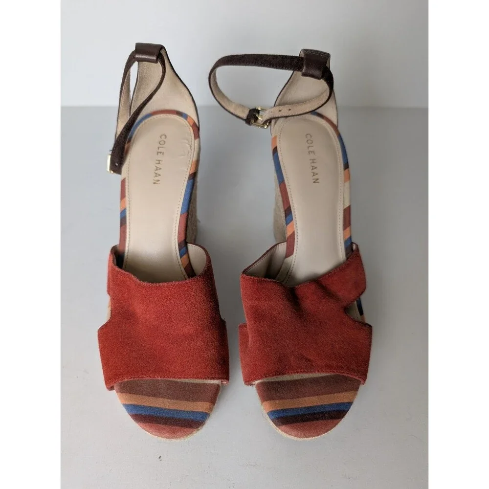 Cole Haan Wedge Heels Giselle Hi Espadrille Multi-Color Sandal Women's 7B